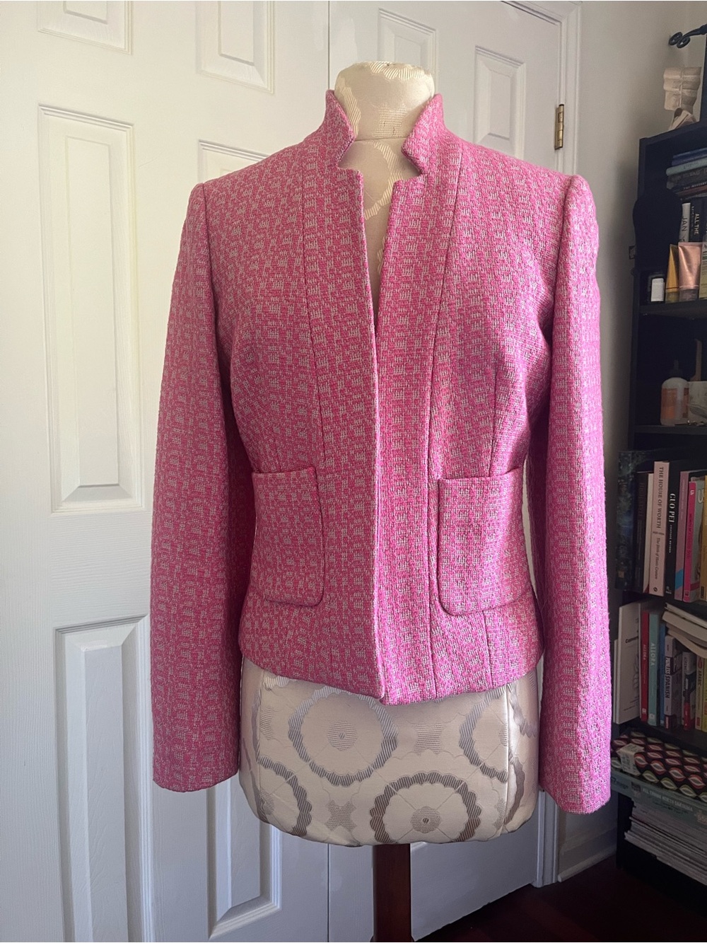 Calvin Klein Pink Tweed Jacket US Women’s Size 6 Elle Woods Legally Blonde Vibes